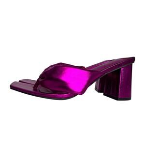 Torrid Thong Block Heel Mule Heel Sandals Metallic Pink Womens Size 7.5WW